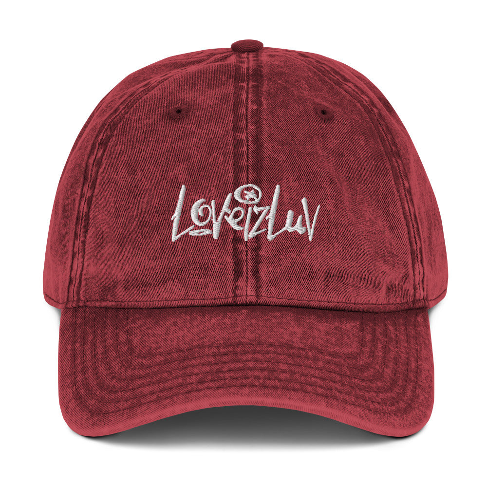 Vintage Embroidered Cotton Twill Cap